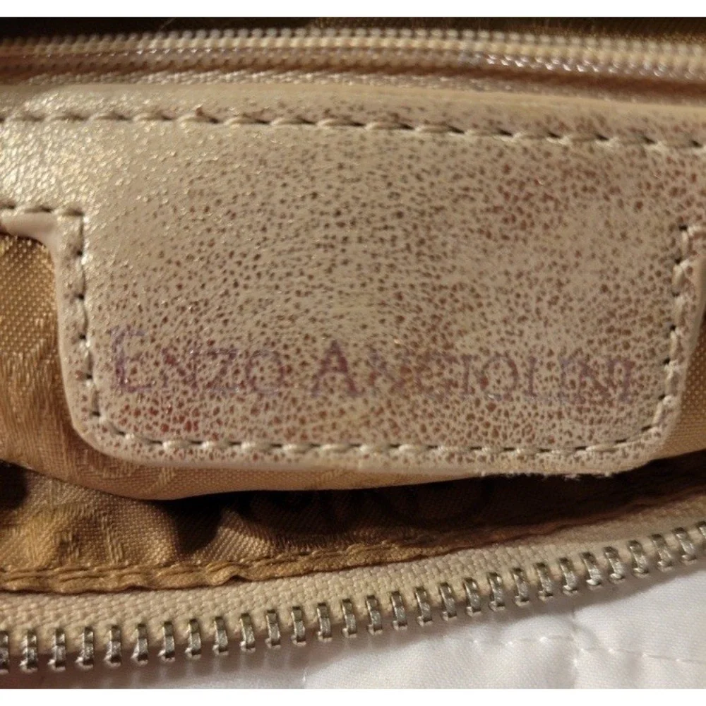 Enzo Angiolini Champagne Gold Hobo Shoulder Bag Chain Strap Classy Sophisticated